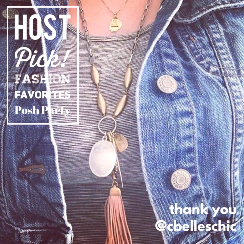 Stella & Dot | Leather & Crystal Quartz Mixed Metal  Victoria Pendant Ne… - Picture 3 of 10